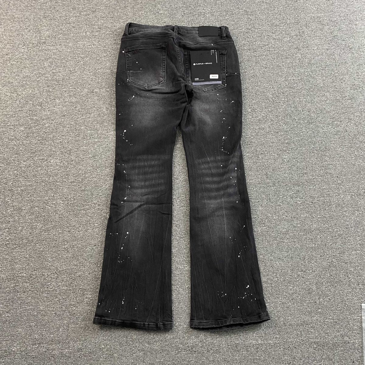 Purple Brand Jeans Flare Black Splashes White