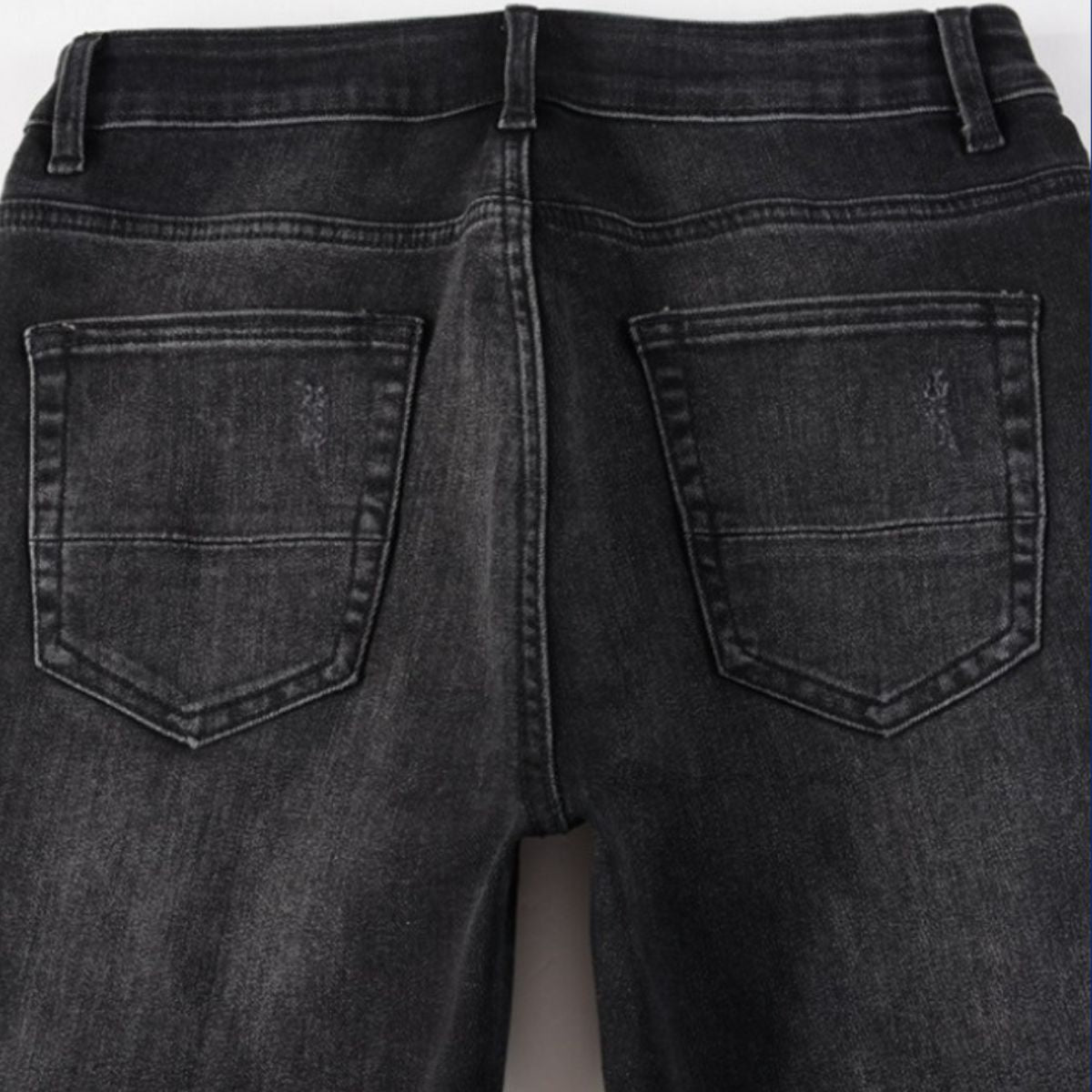 Slim Fit Jeans Distressed Black