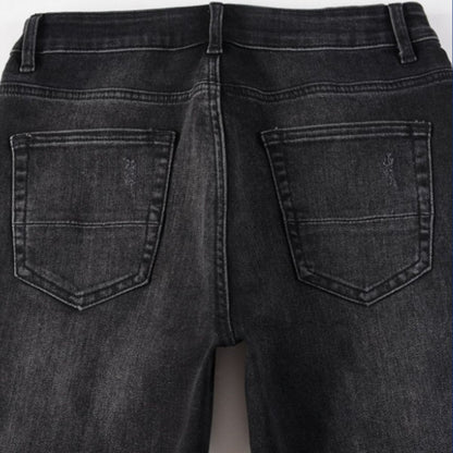 Slim Fit Jeans Distressed Black