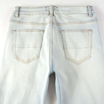 Slim Fit Jeans Light Blue And White