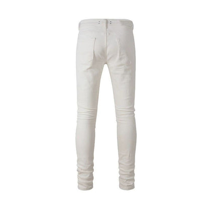 Slim Fit Jeans White Distressed