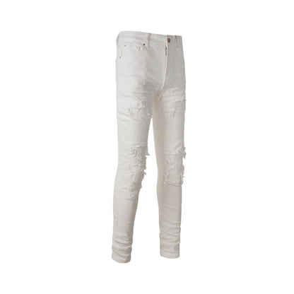 Slim Fit Jeans White Distressed