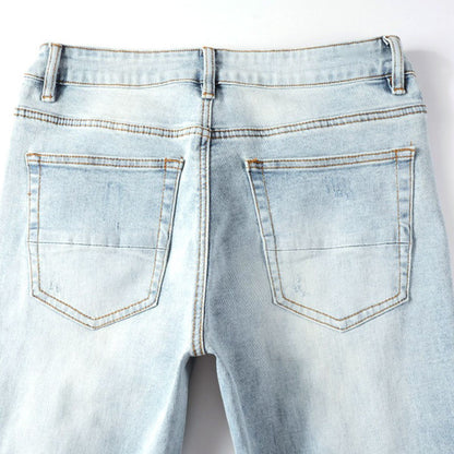 Slim Fit Jeans Light Blue Diamonds