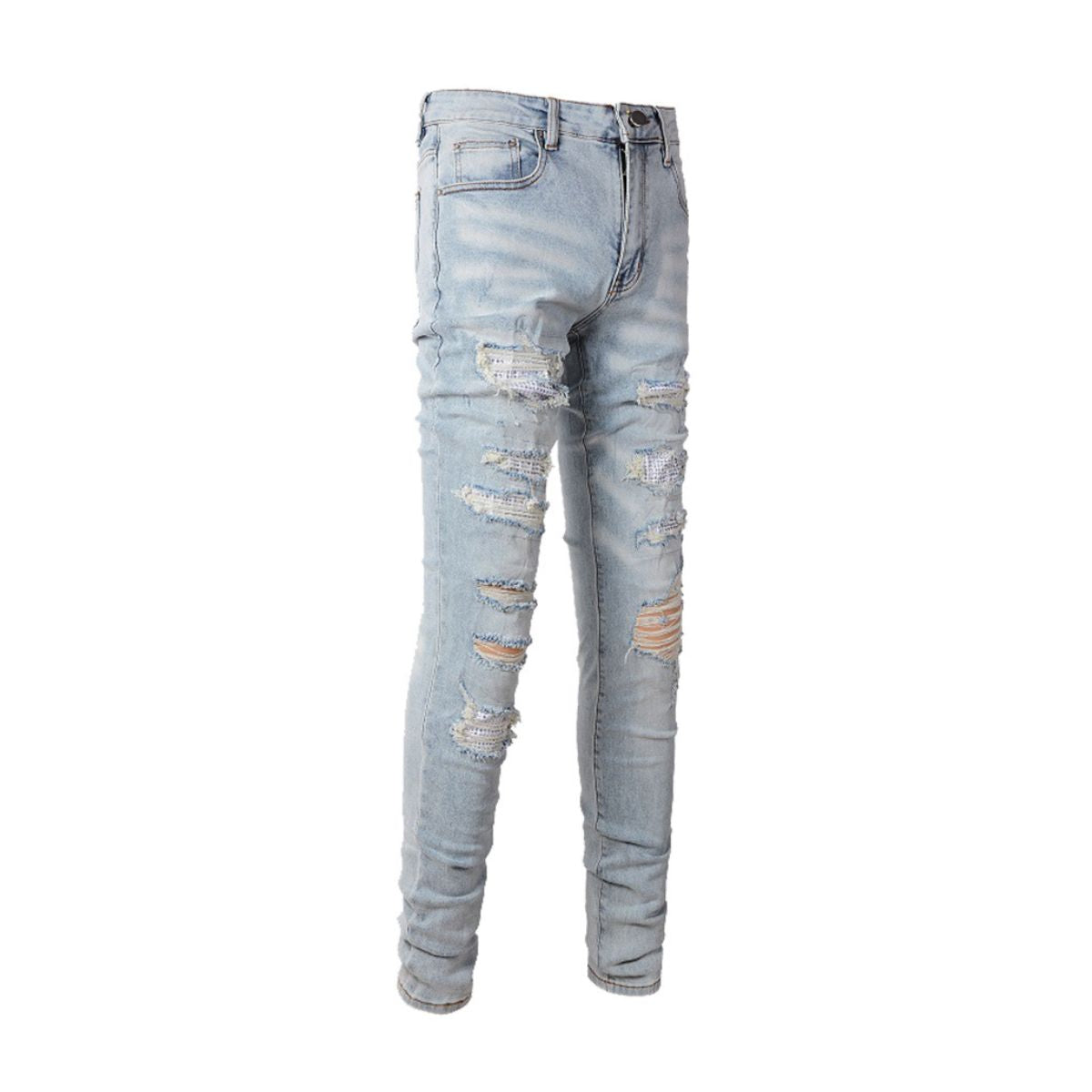 Slim Fit Jeans Light Blue Diamonds