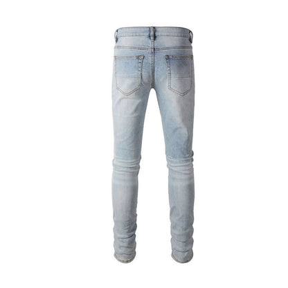 Slim Fit Jeans Light Blue Diamonds