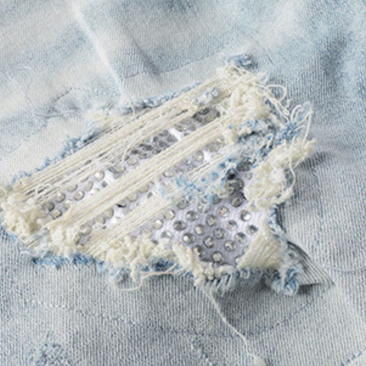 Slim Fit Jeans Light Blue Diamonds