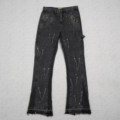 Gallery Dept Jeans Flare Black Paint Splash