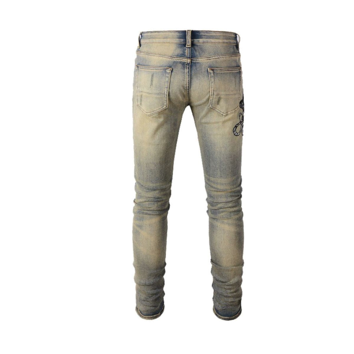 Amiri Jeans Blue Washed Snake