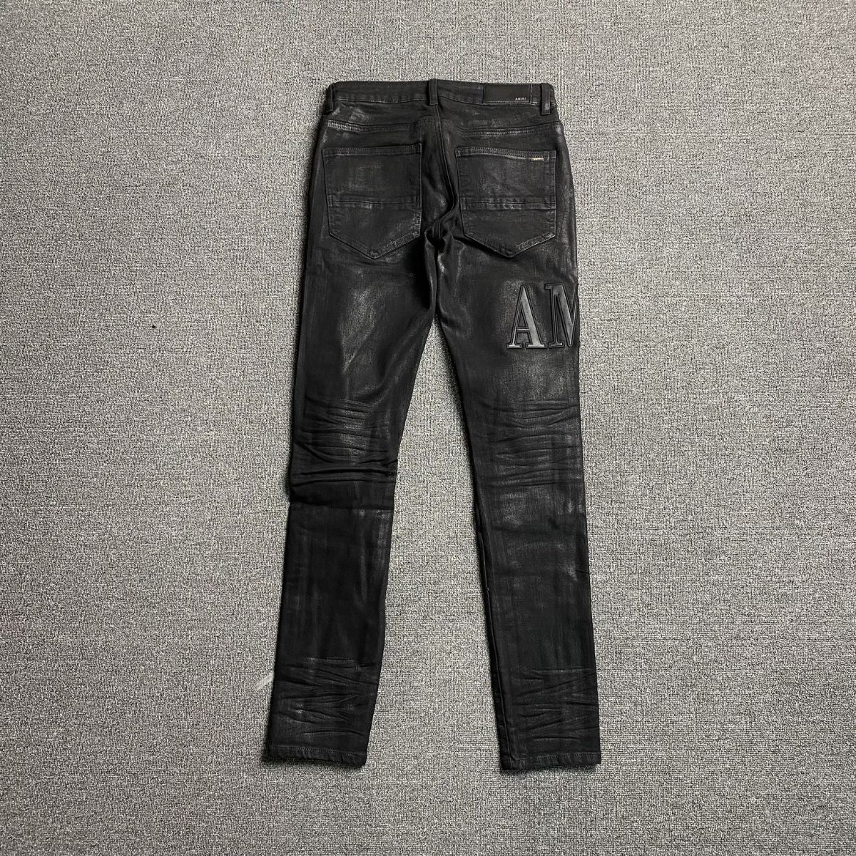 Amiri Jeans Black And Tears in Leather