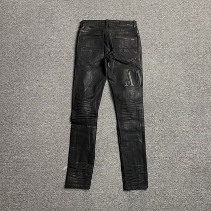 Amiri Jeans Black And Tears in Leather