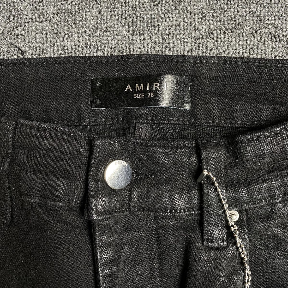 Amiri Jeans Black And Tears in Leather