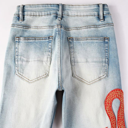 Amiri Jeans Snake Red
