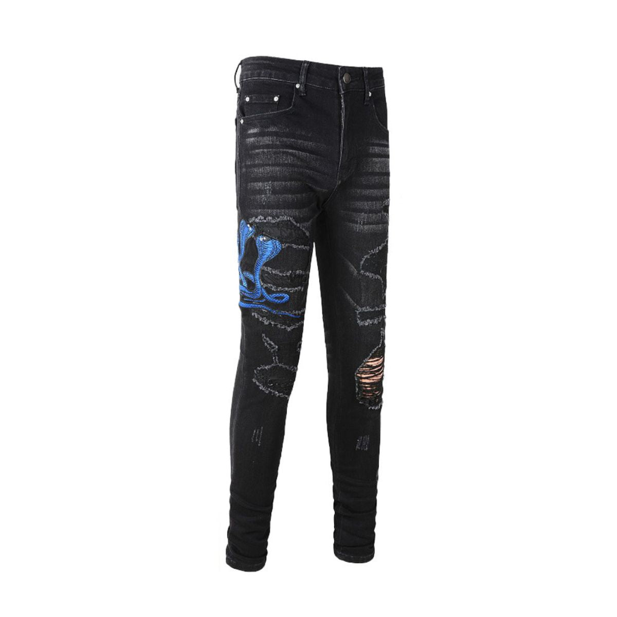 Amiri Jeans Black Snake Blue