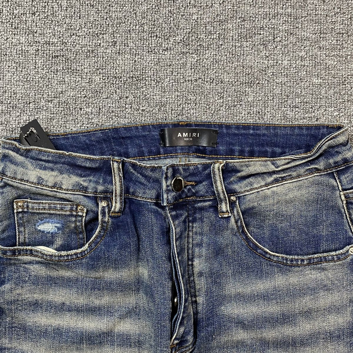 Amiri Jeans Washed Blue And Cream