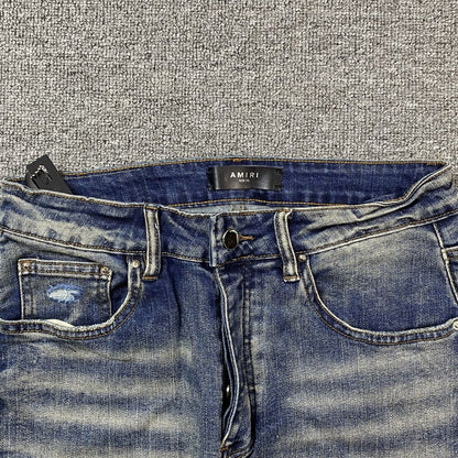 Amiri Jeans Washed Blue And Cream