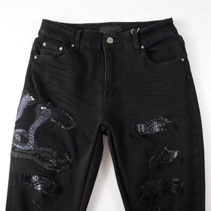 Amiri Jeans Black Snake