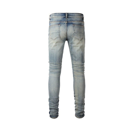 Slim Fit Jeans Washed Blue And Pink