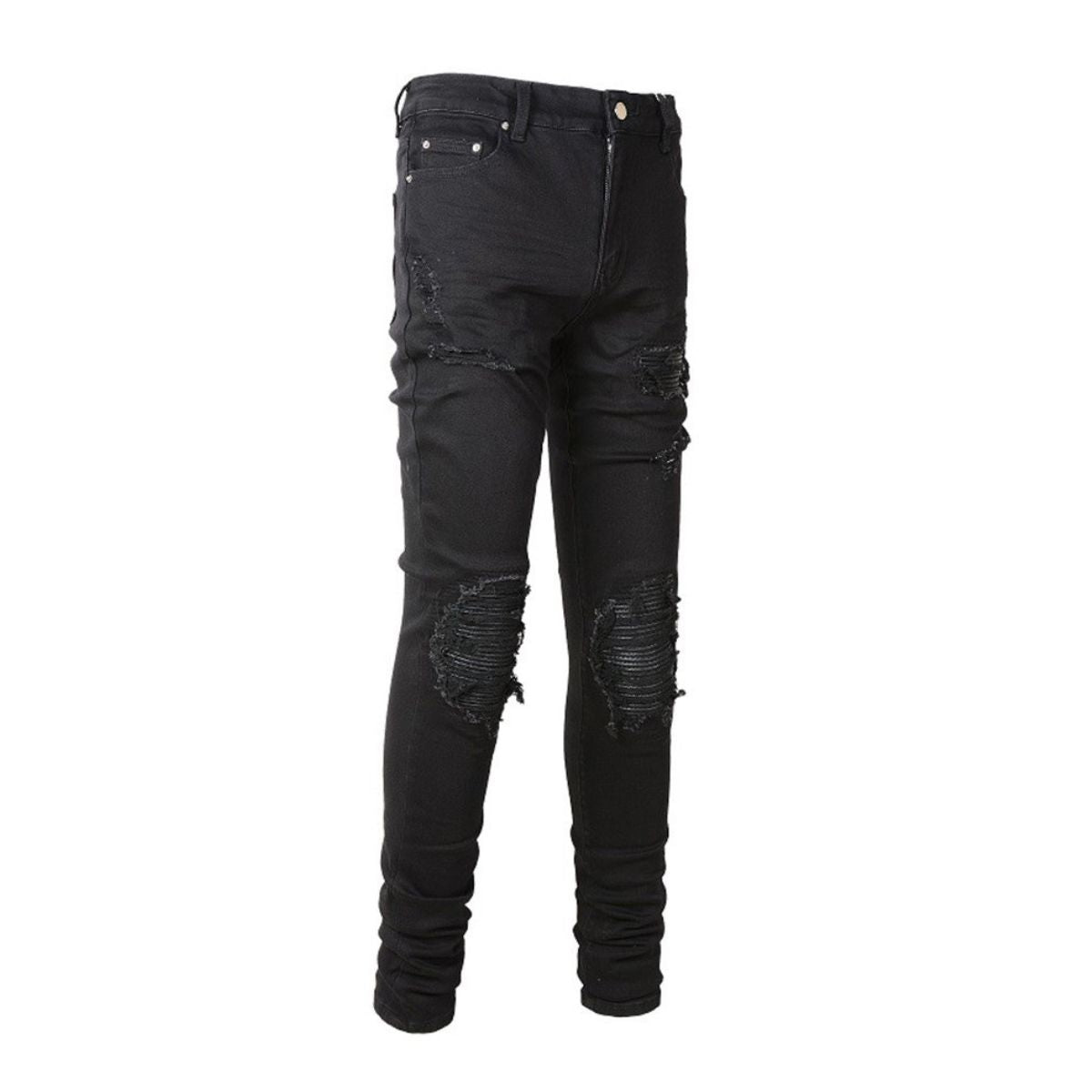 Slim Fit Jeans Black Leather
