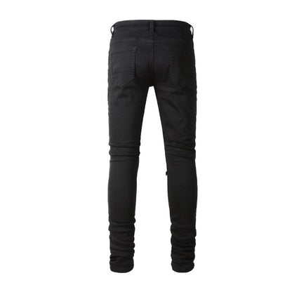 Slim Fit Jeans Black Leather