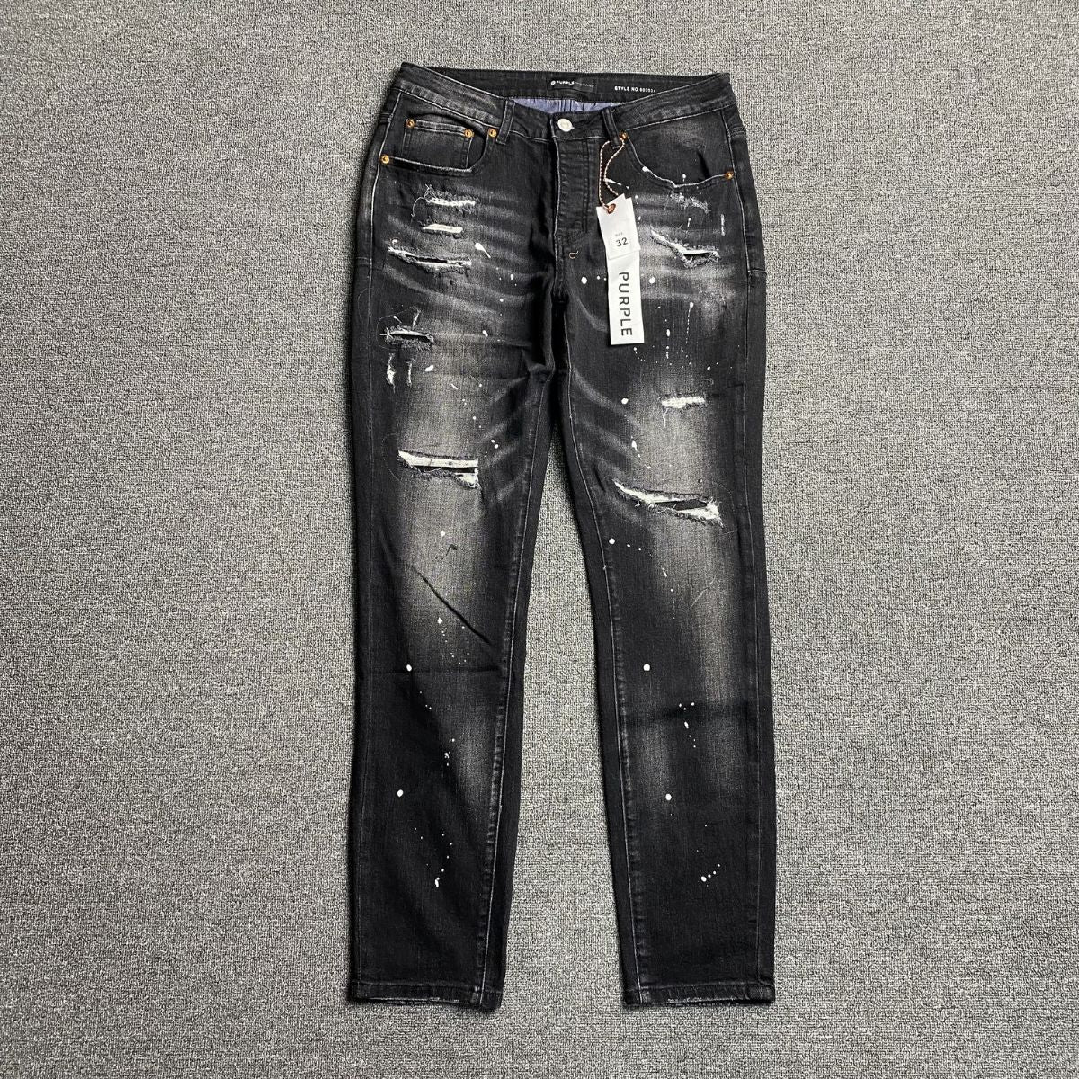 Purple Brand Jeans Paint Splashes