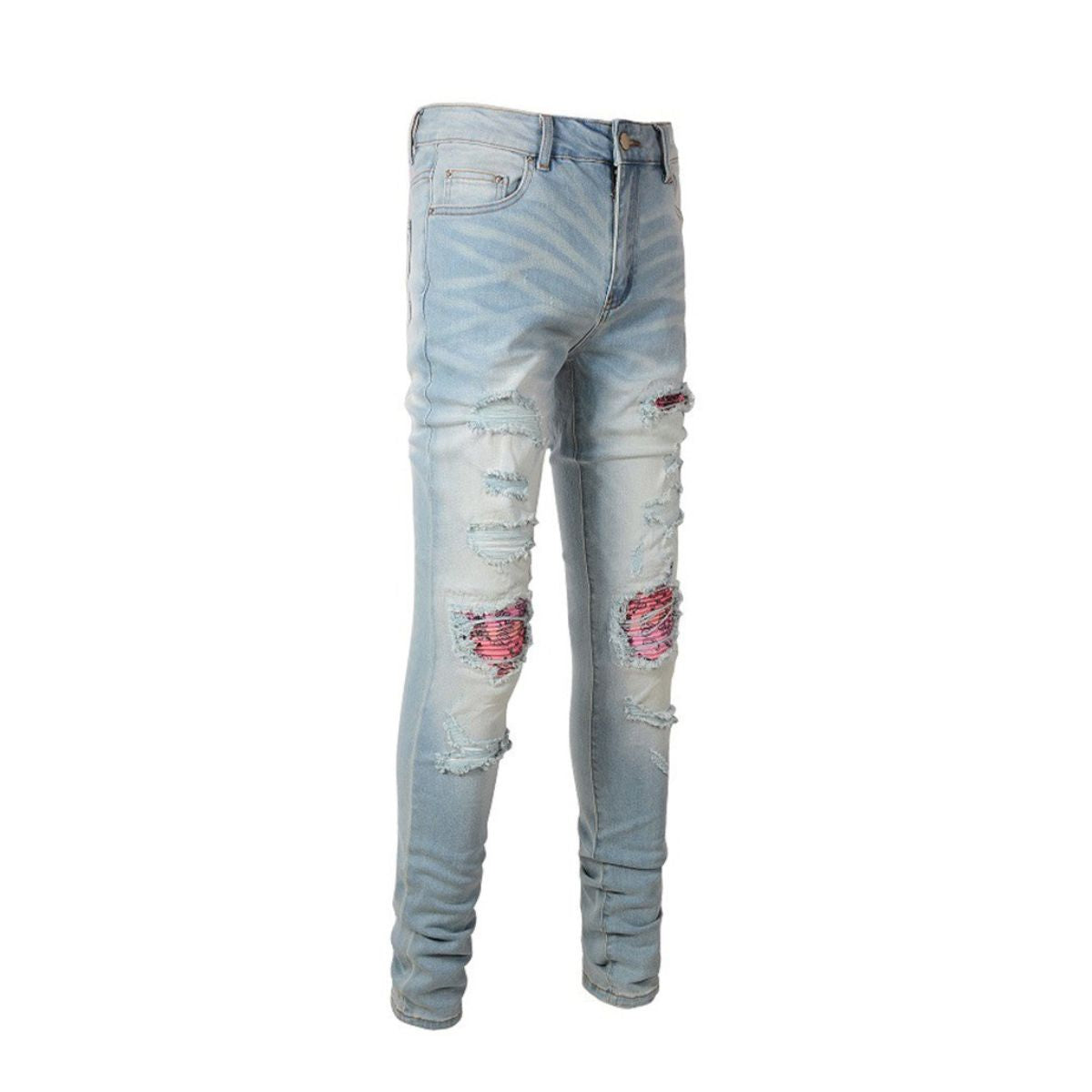Slim Fit Jeans Blue Flag Pink