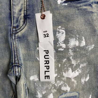 Purple Brand Jeans Navy Blue with Paint Splatters