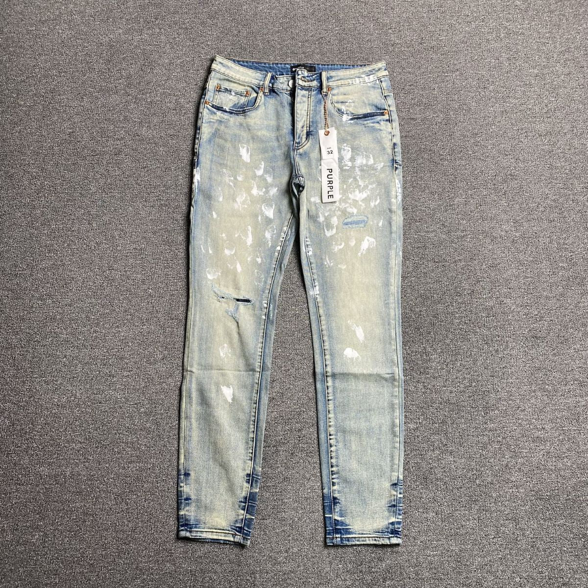 Purple Brand Jeans Navy Blue with Paint Splatters