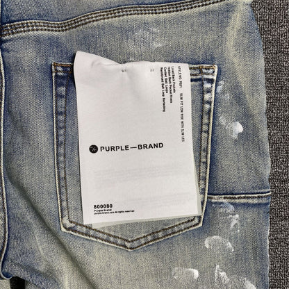 Purple Brand Jeans Navy Blue with Paint Splatters