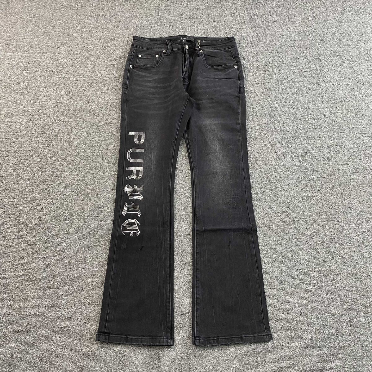 Purple Brand Jeans Flare Black Diamond Writing