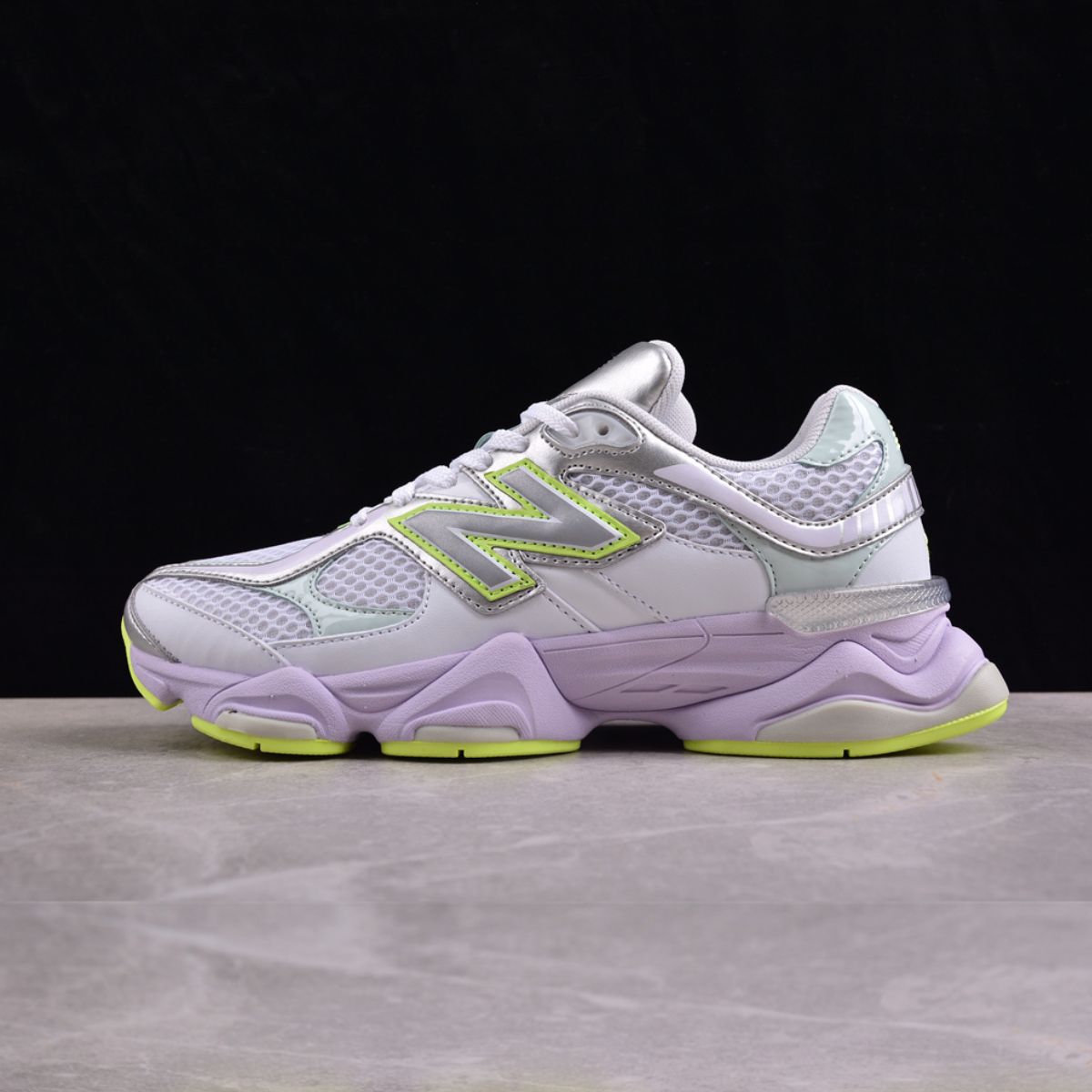 New Balance 9060 White And Lime Green