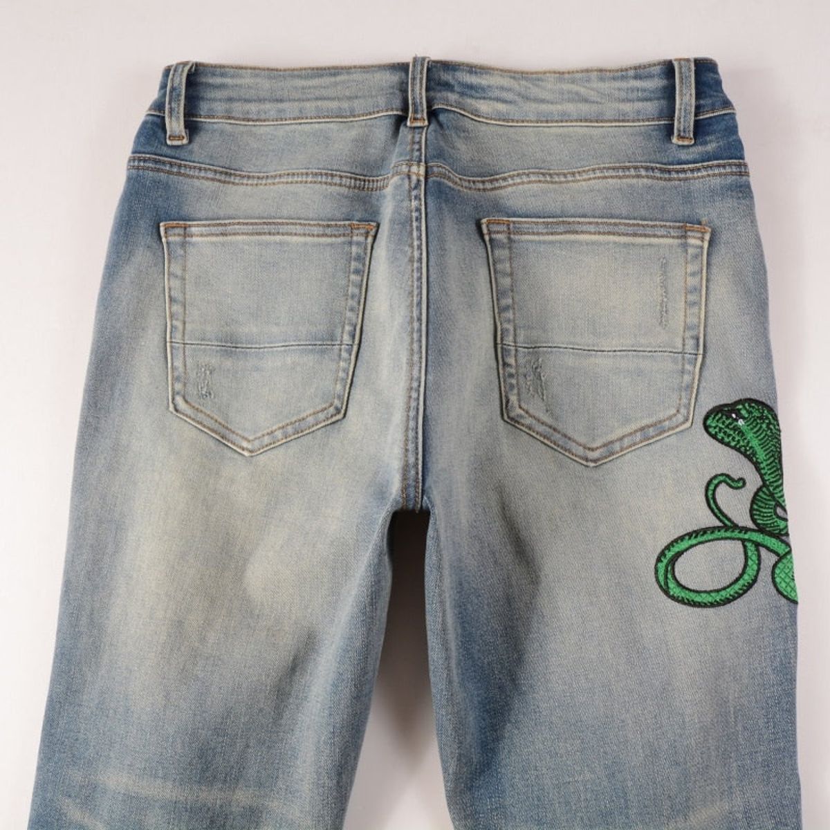 Amiri Jeans Blue Snake