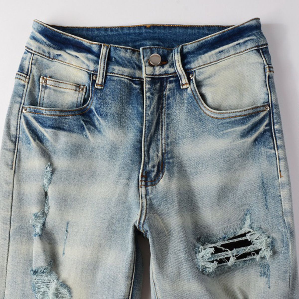 Slim Fit Jeans Blue And Black