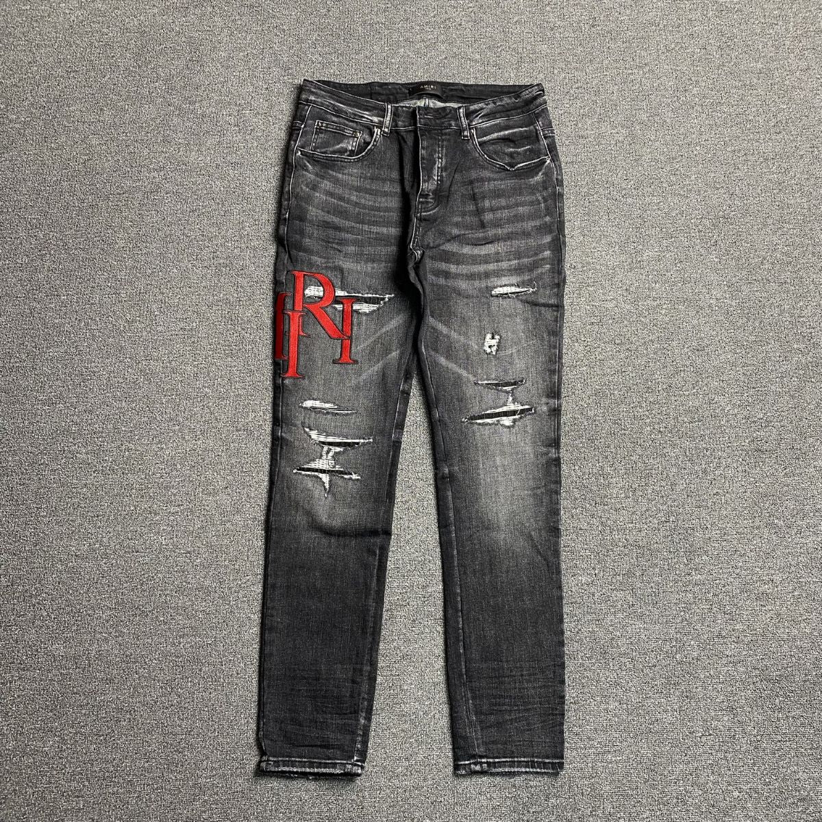 Amiri Jeans Black And Red