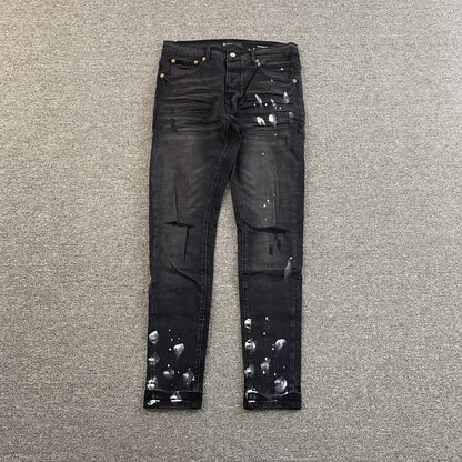 Purple Brand Jeans Black Splashes Of White Paint